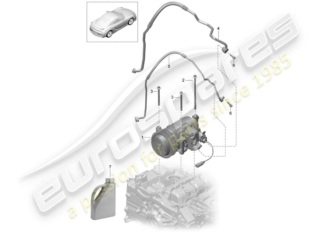 porsche 2016 (981 cayman gt4) diagramme des pièces du compresseur