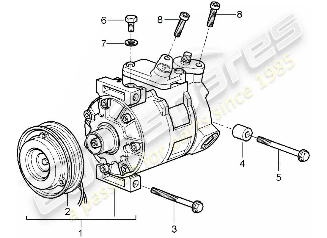 porsche 2005 (987 boxster) diagramme des pièces du compresseur