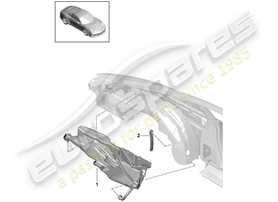 porsche 2019 (991-2 r/gt3/rs) bac de récupération d'eau schéma des pièces