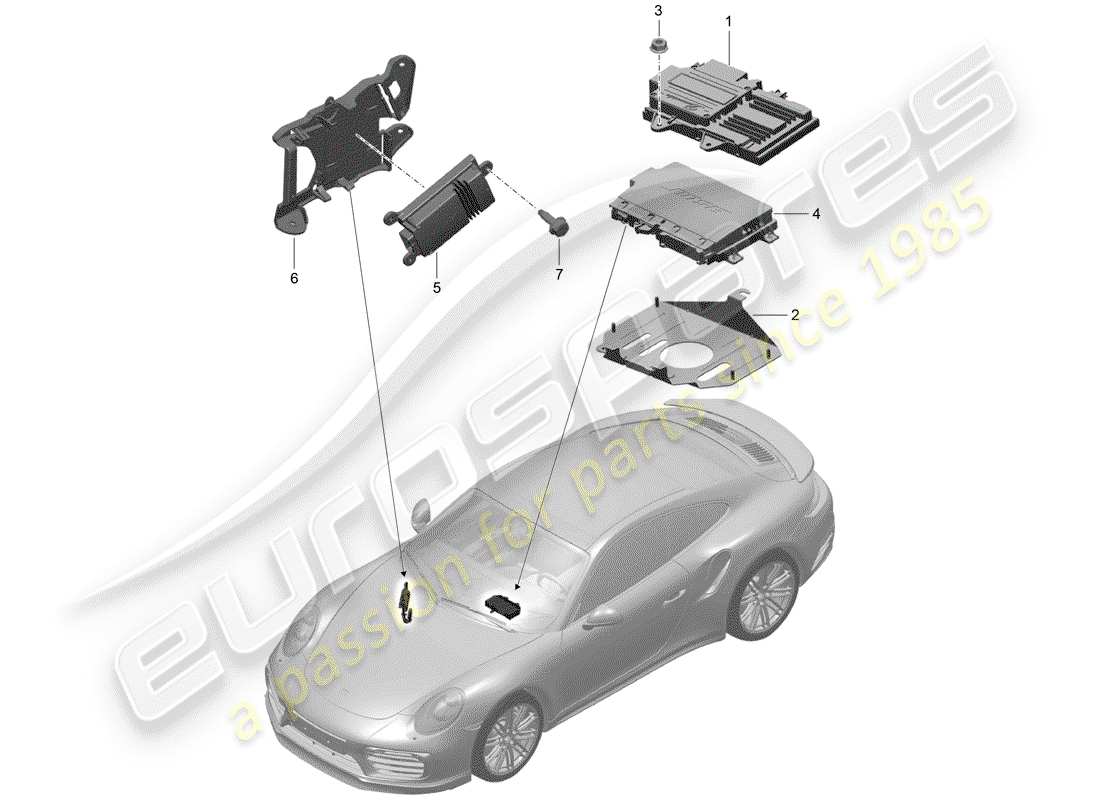 porsche 2017 (991-2 turbo) amplificateur schéma des pièces