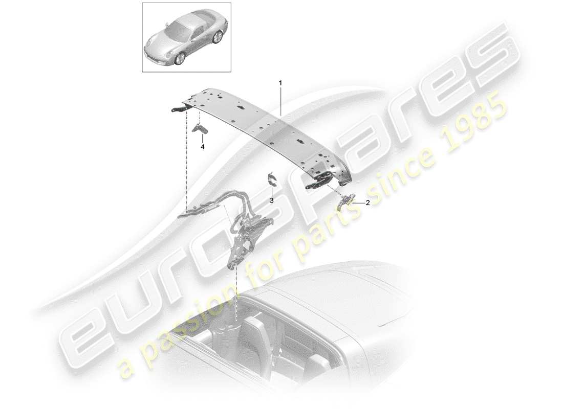 porsche 2020 (991-2) cadre supérieur schéma des pièces