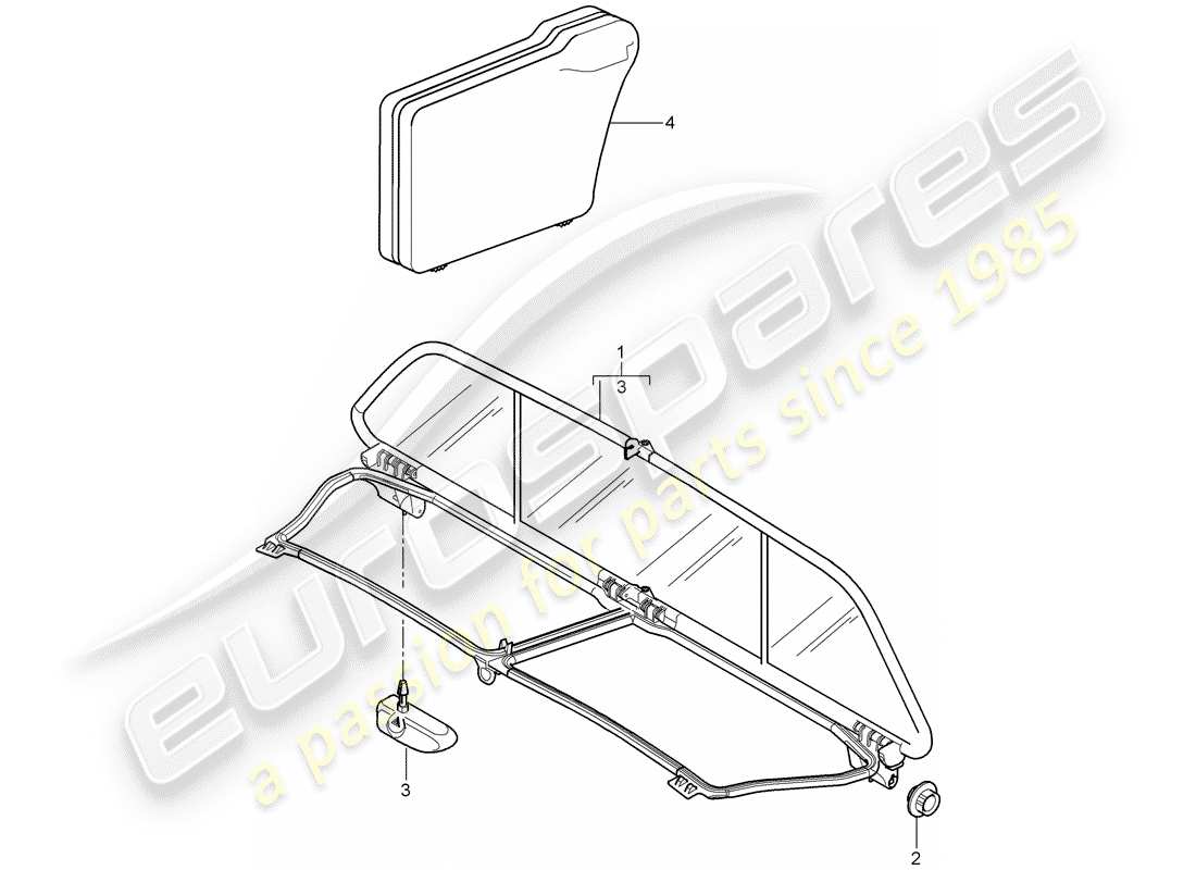 porsche 2012 (997-2) pare-brise schéma des pièces