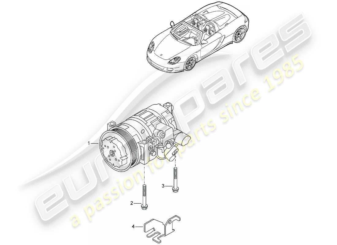 porsche 2005 (carrera gt) compresseur schéma des pièces