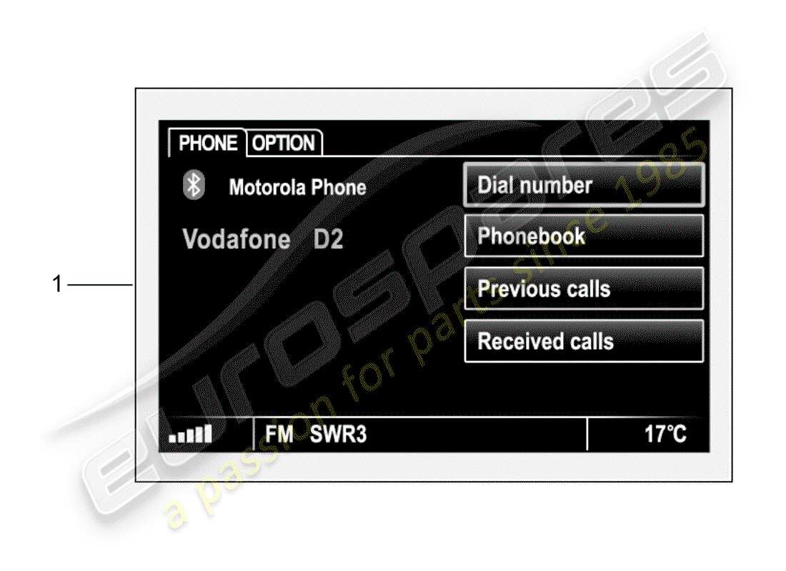 porsche 2013 (tequipment 98x/99x) kit de rénovation pour mains libres schéma des pièces