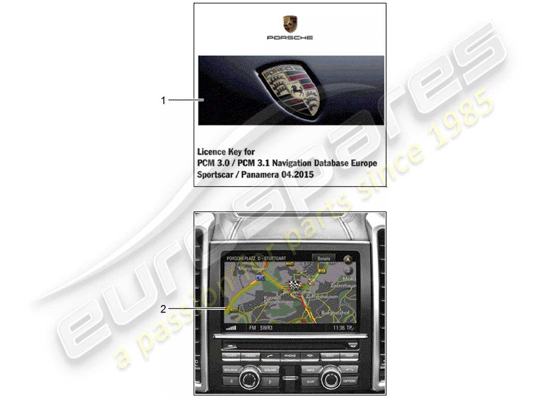 porsche 2013 (tequipment 98x/99x) système de navigation schéma des pièces