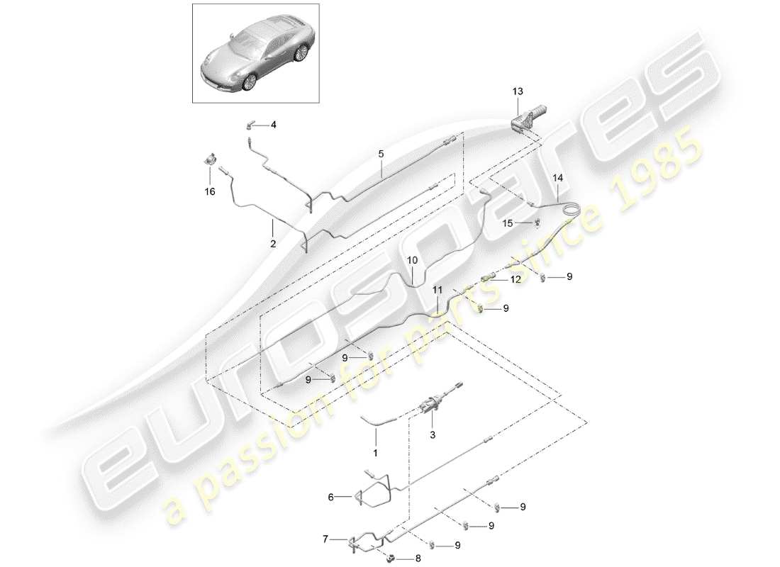 porsche 2019 (991-2) embrayage hydraulique schéma des pièces