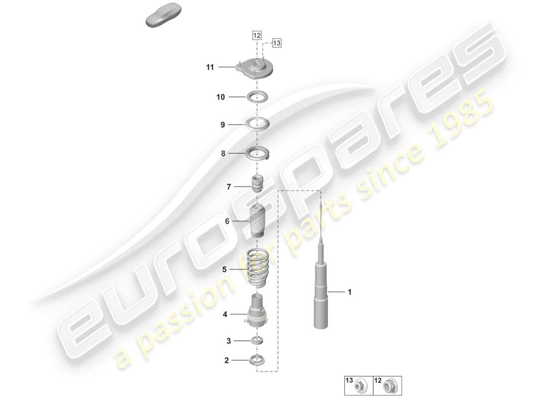 porsche 2019 (992-1) suspension schéma des pièces