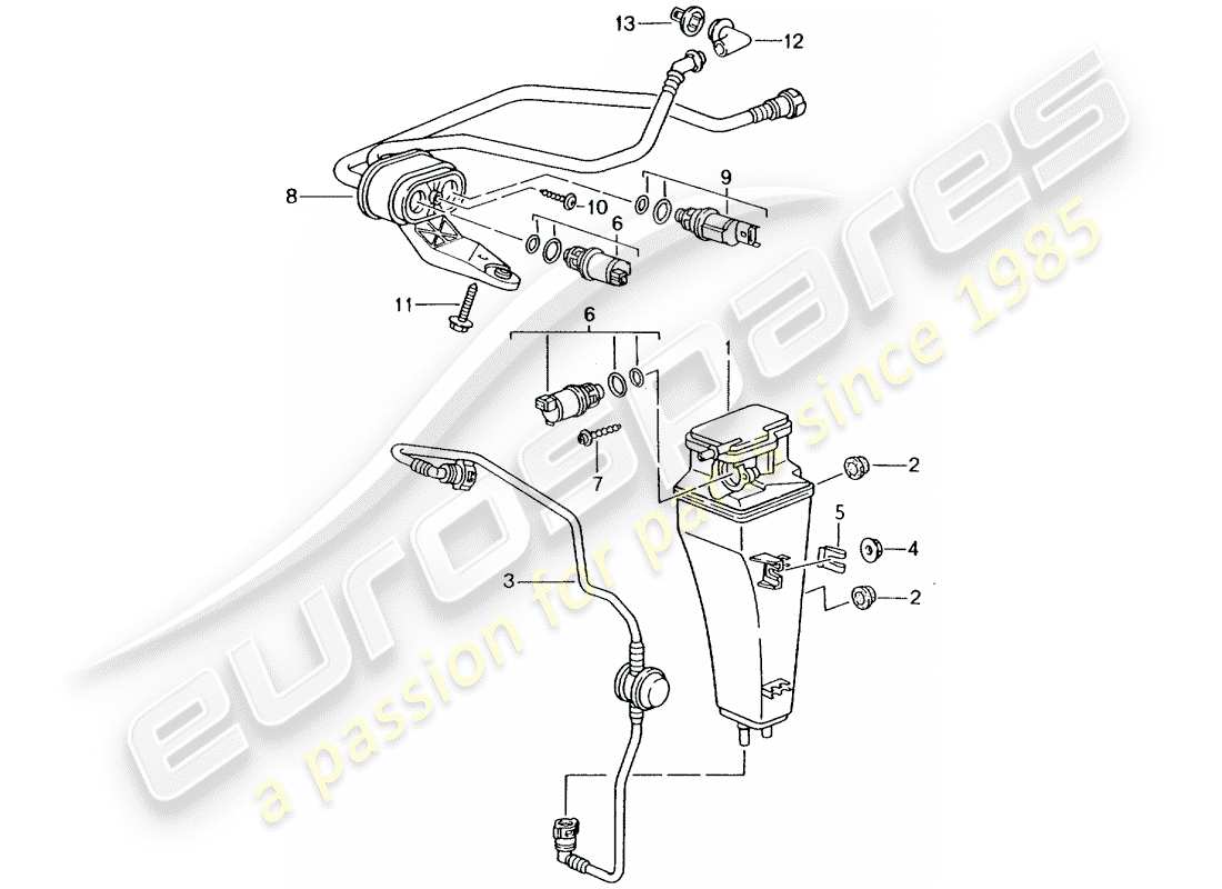 porsche 1999 (996) cartouche d'émission par évaporation schéma des pièces