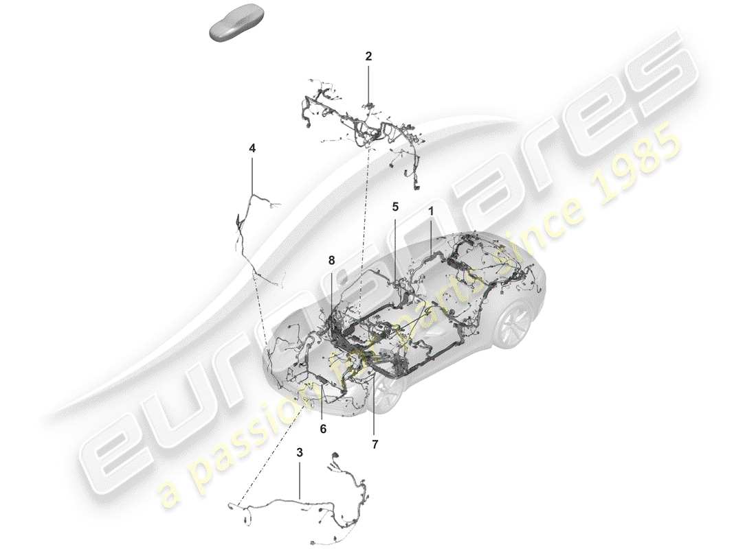 porsche 2019 (992-1) harnais schéma des pièces