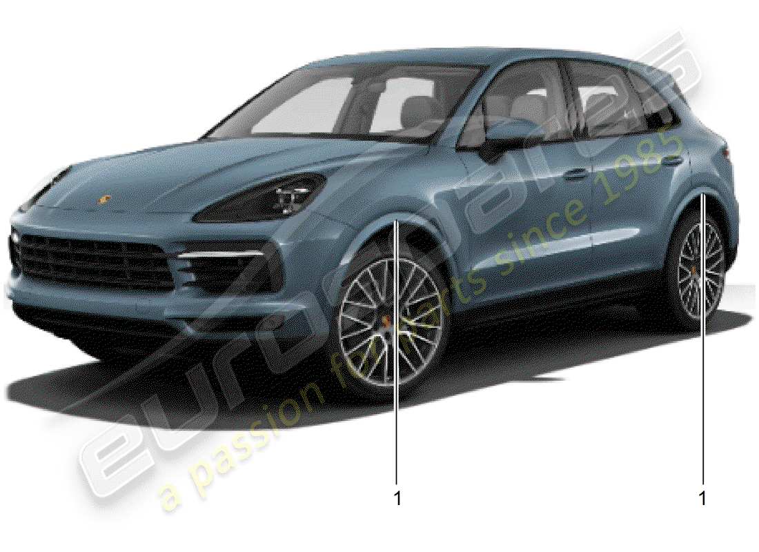 porsche 2018 (tequipment cayenne) extension de passage de roue schéma des pièces