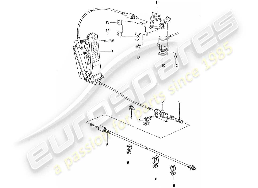 porsche 2005 (996) frein et acc. ensemble de pédales - commande d'accélérateur schéma des pièces