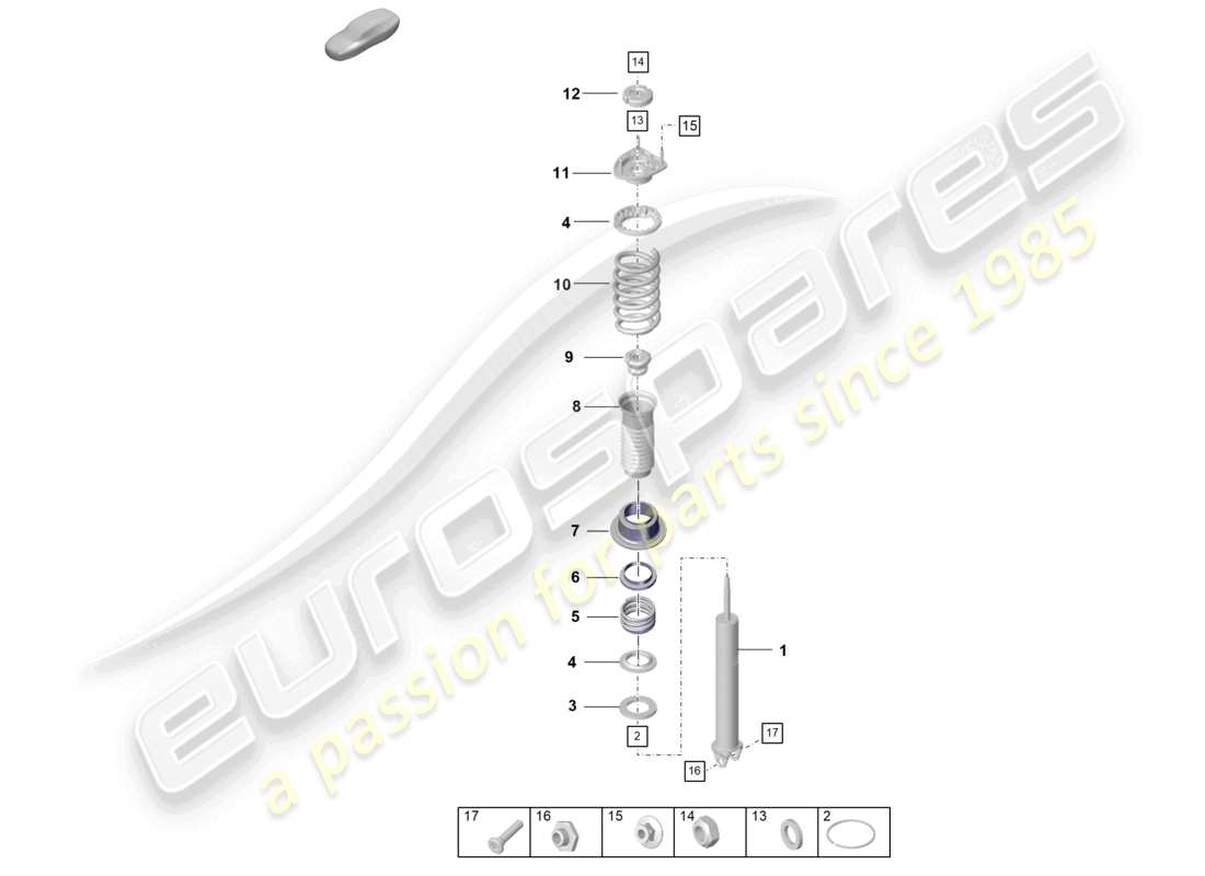 porsche 2020 (992-1) amortisseur (ressort cyl.) pièce détachée schéma des pièces