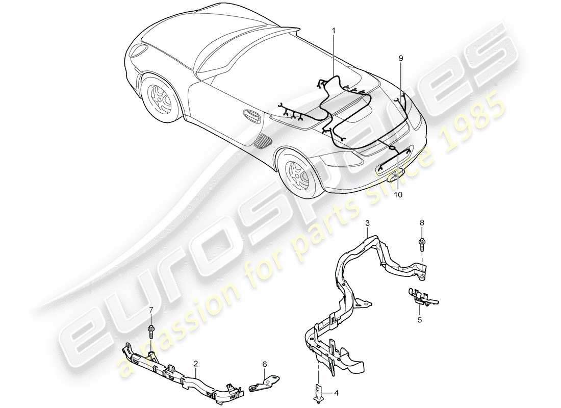porsche 2005 (987 boxster) faisceau de câblage schéma des pièces