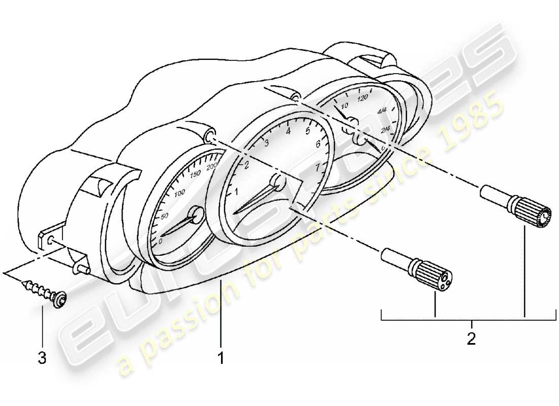 porsche 2004 (986 boxster) groupe d'instruments - complet - d - mj 2001>> schéma des pièces