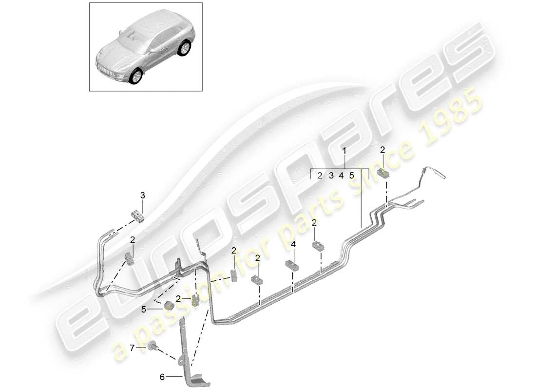 porsche 2016 (macan) système de carburant schéma des pièces
