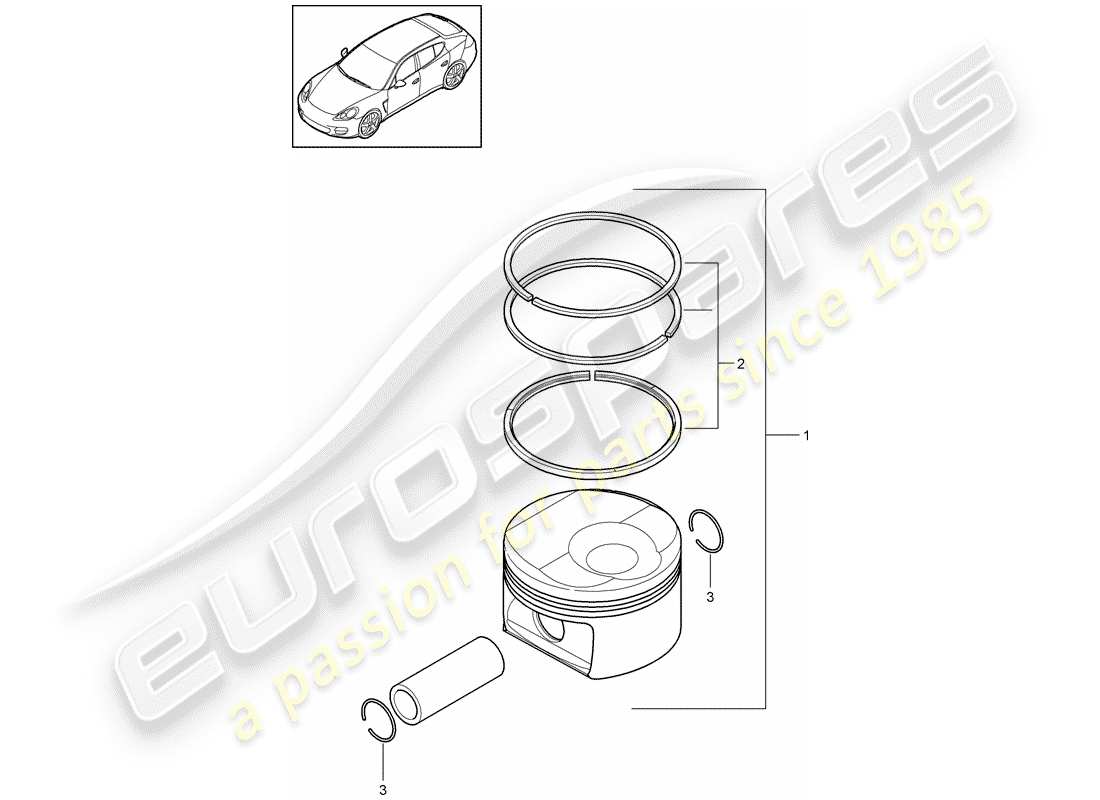 porsche 2015 (panamera 970) piston schéma des pièces
