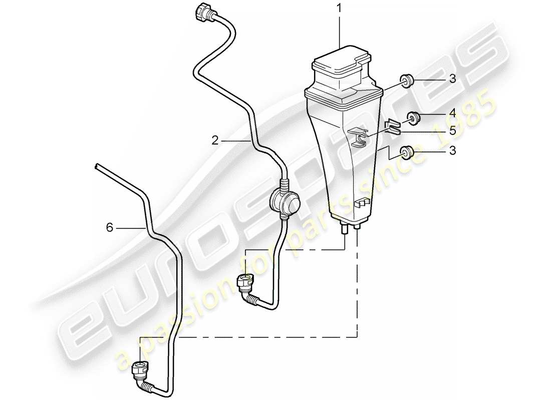 porsche 2009 997-2 turbo / gt2 schéma des pièces du réservoir d'émission par évaporation