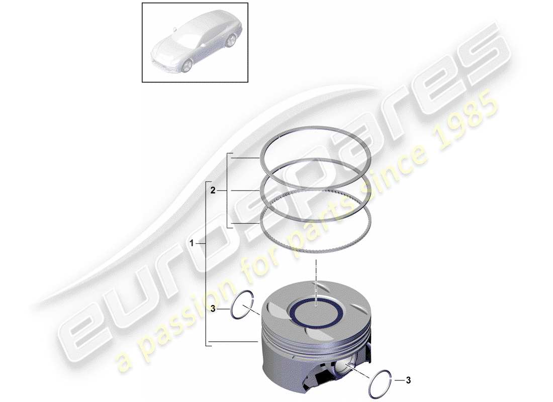 porsche 2017 (panamera 971-1) piston schéma des pièces