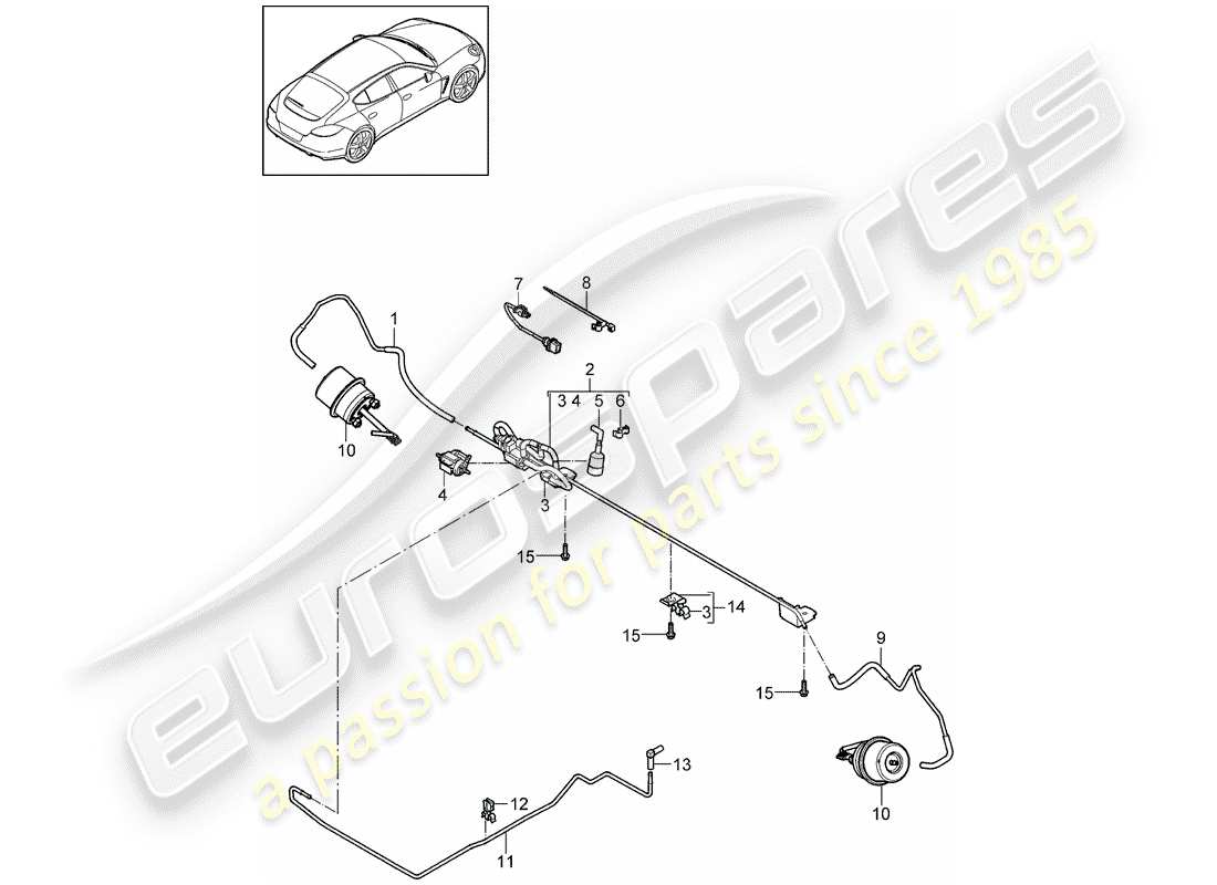 porsche 2012 (panamera 970) système d'échappement schéma des pièces