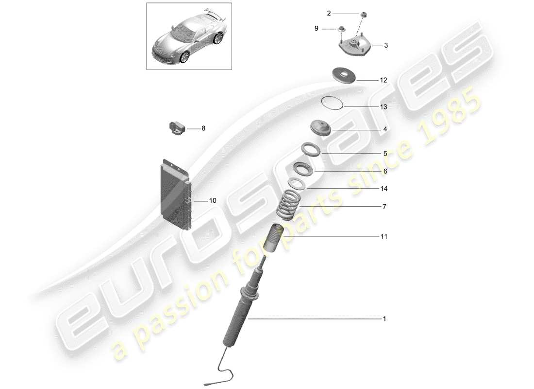 porsche 2020 (991-2 r/gt3/rs) amortisseur de vibrations schéma des pièces