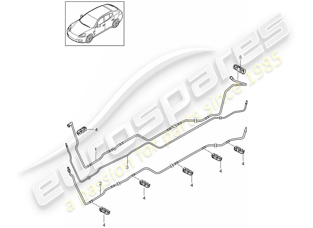 porsche 2011 (panamera 970) système de carburant schéma des pièces