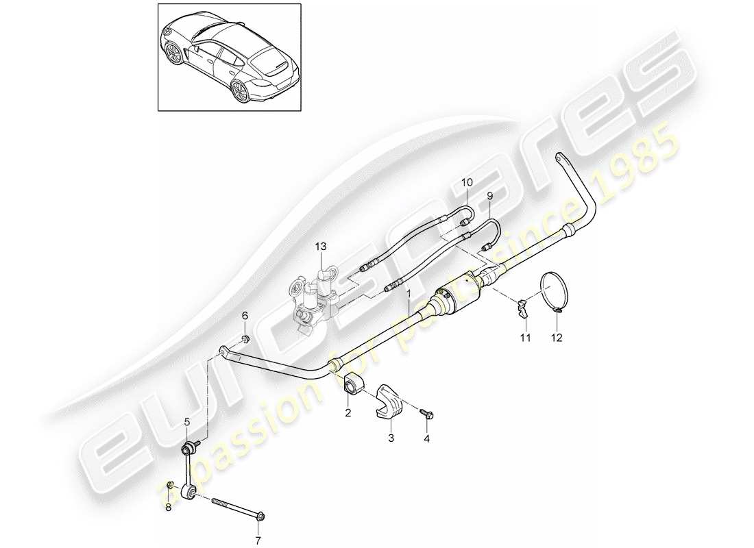 porsche 2013 (panamera 970) stabilisateur schéma des pièces
