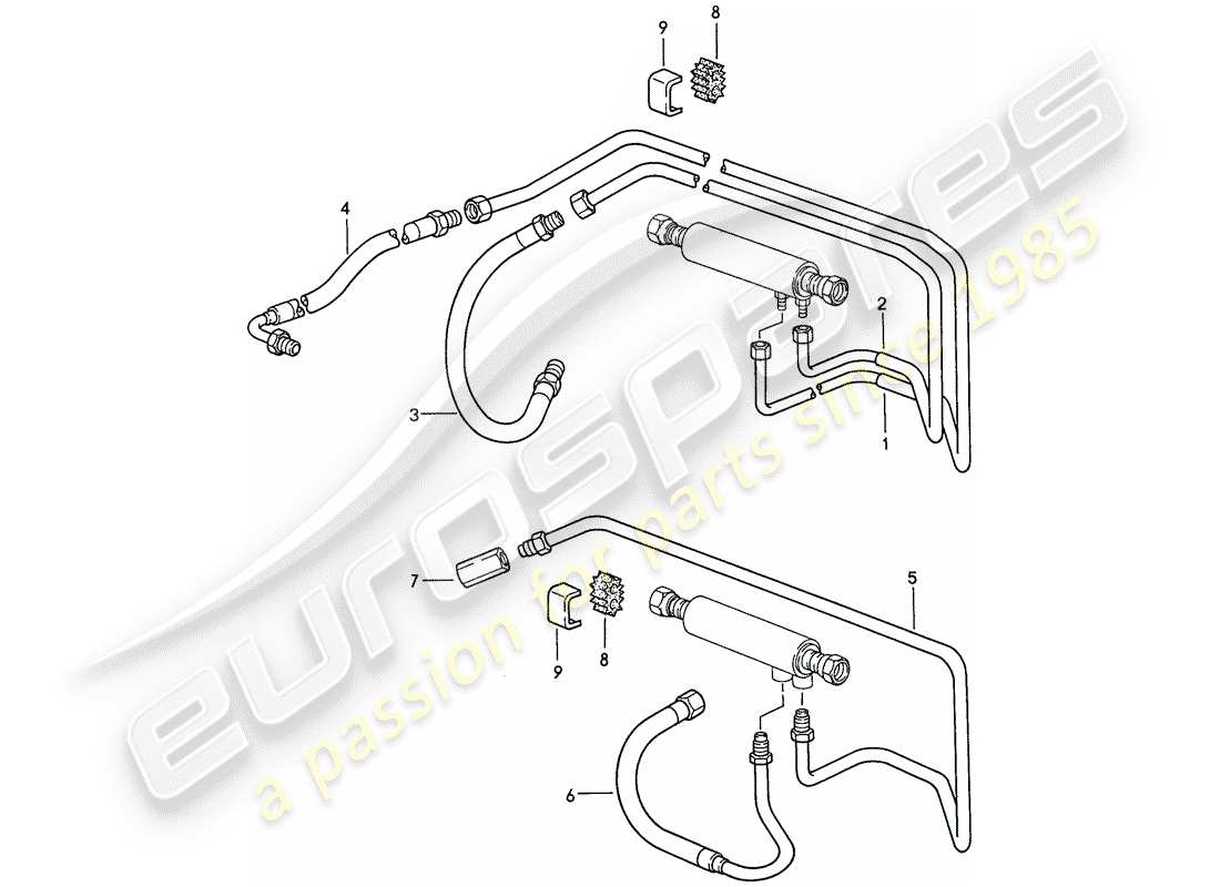 porsche 1986 (928) refroidissement du carburant schéma des pièces