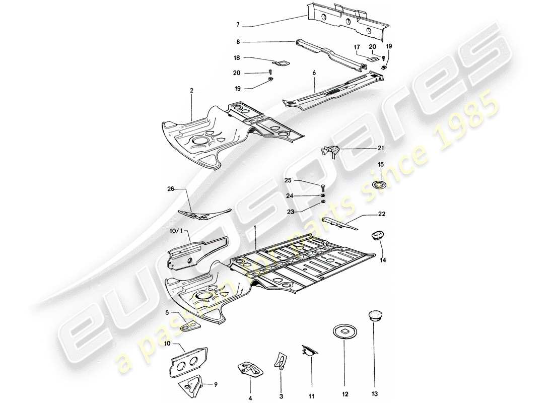 porsche 1974 (914) diagramme des pièces du cadre