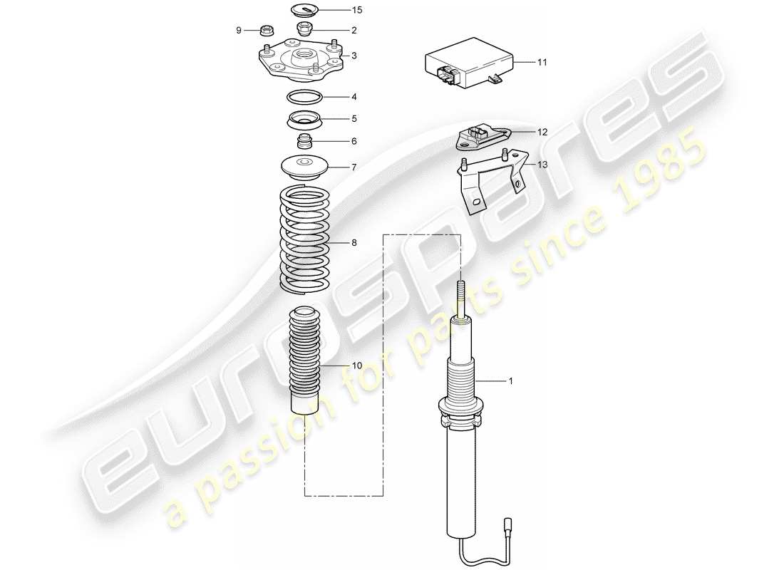 porsche 2009 997-2 turbo / gt2 schéma des pièces de suspension