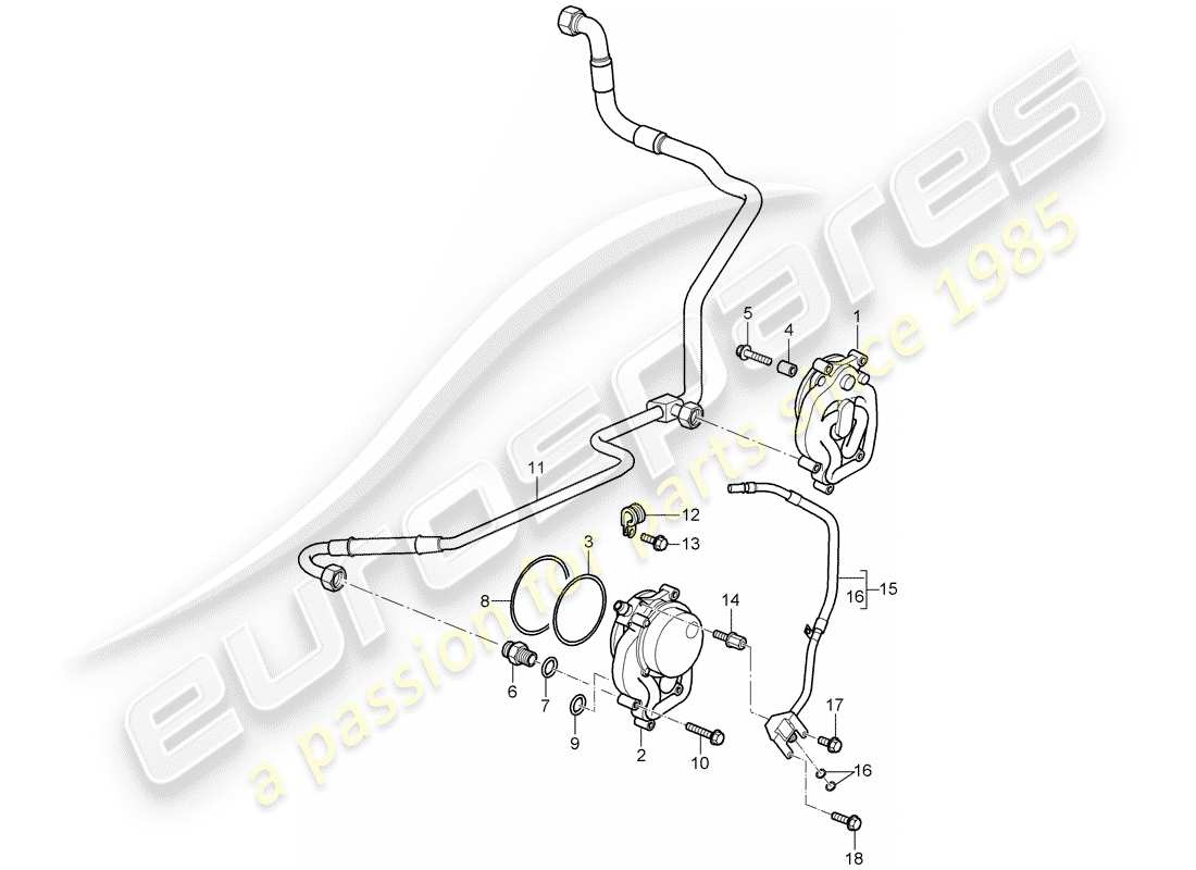 porsche 2009 997-2 turbo / gt2 alimentation en huile schéma des pièces