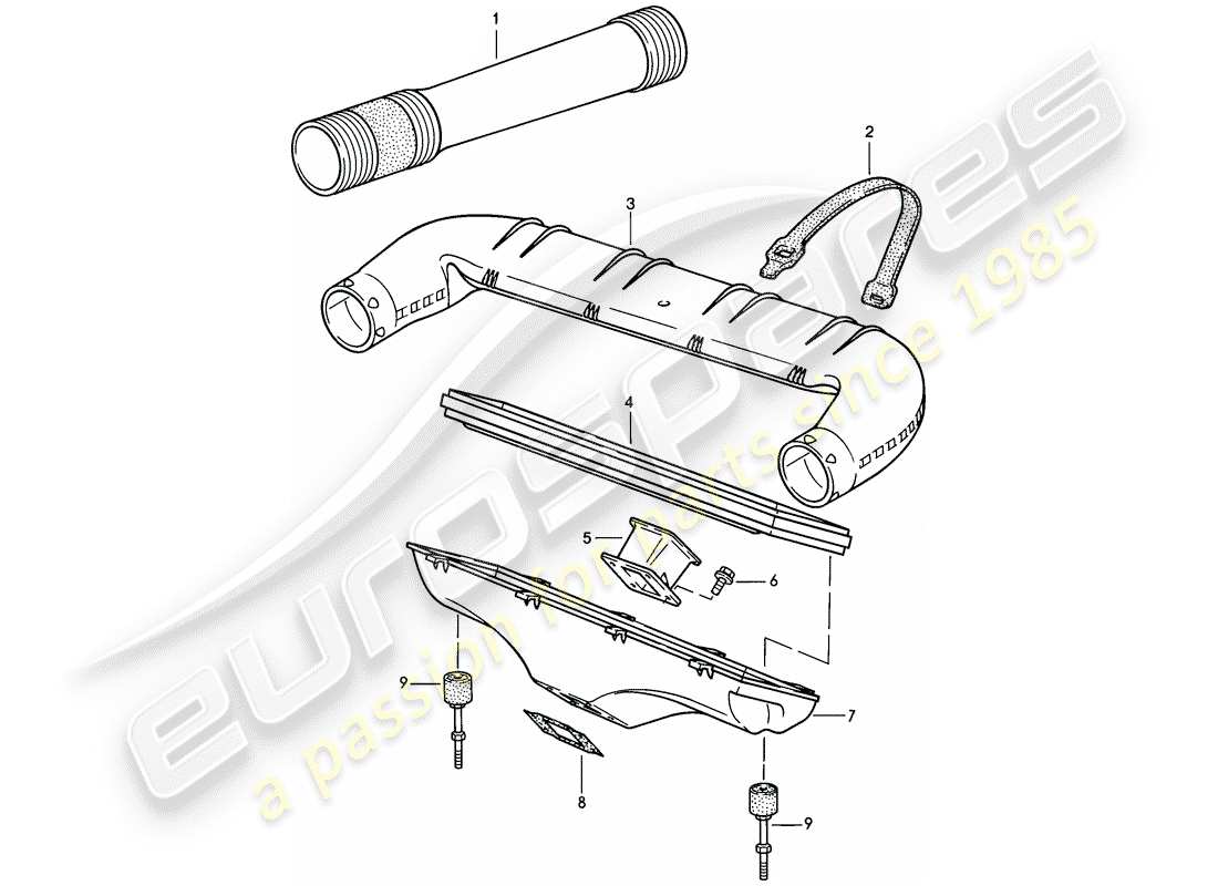 porsche 1983 (928) filtre à air - l-jetronic - d >> - mj 1984 schéma des pièces