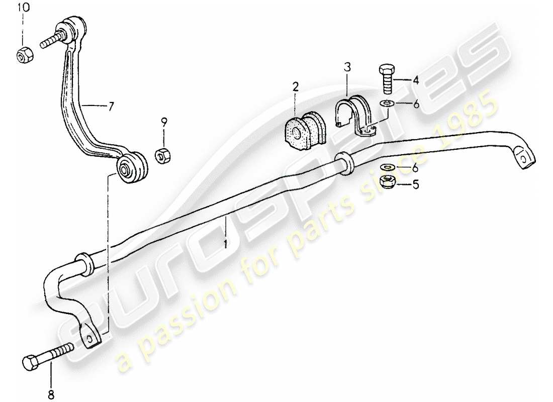 porsche 1990 (964) stabilisateur schéma des pièces