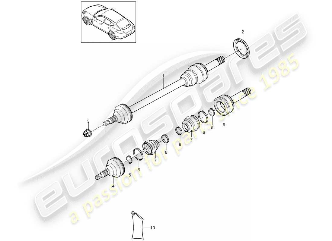 porsche 2015 (panamera 970) arbre de transmission schéma des pièces