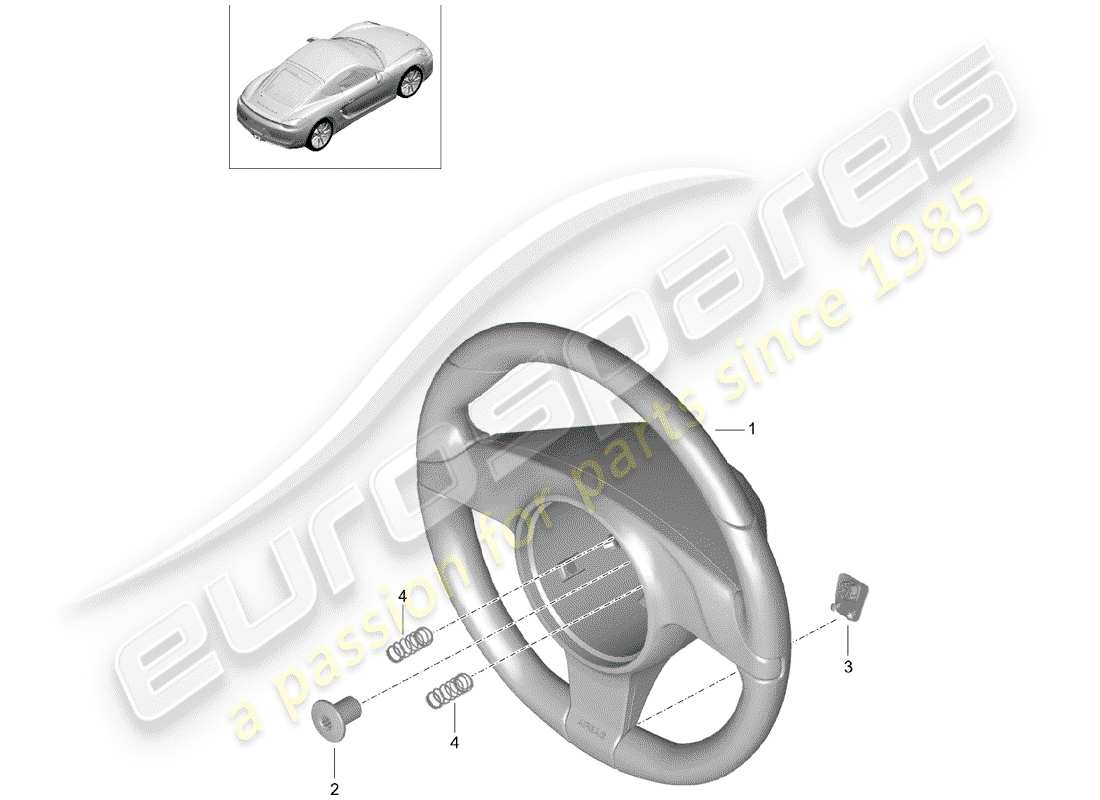 porsche 2016 (981 cayman) volants de direction schéma des pièces