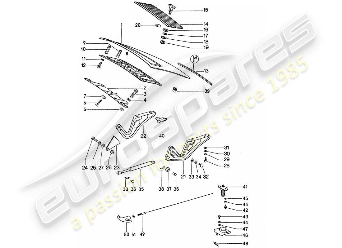 porsche 1975 (911) couverture diagramme de pièce
