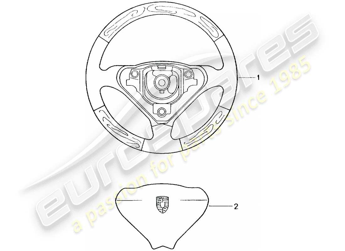porsche 1999 (tequipment) 3-spoke diagramme de pièce