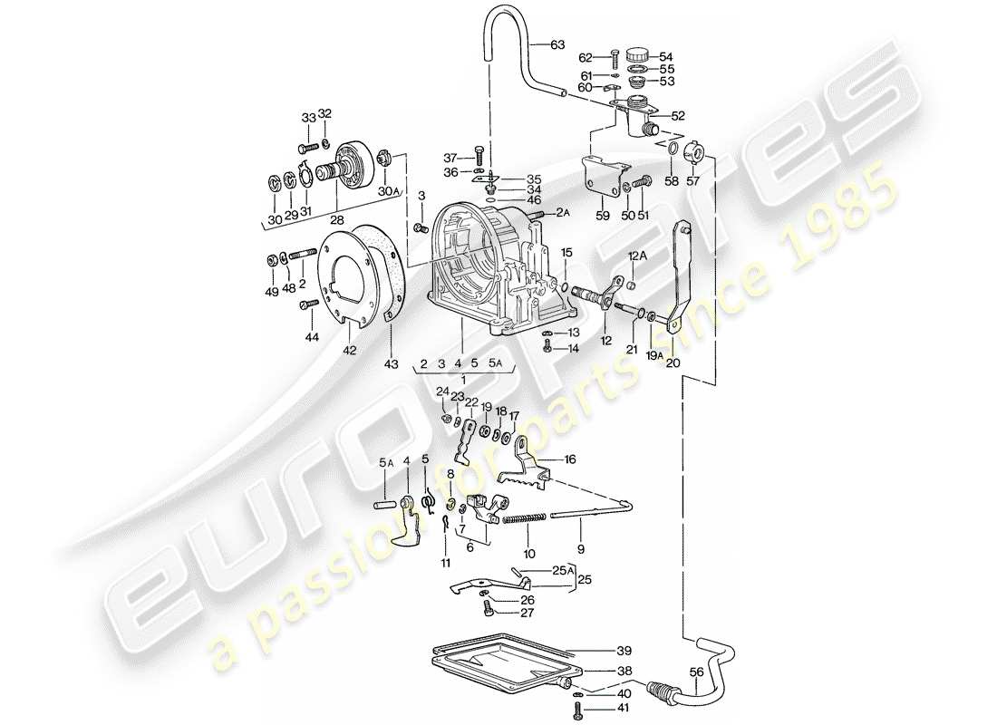 porsche 1979 (924) carter de transmission - transmission automatique schéma des pièces