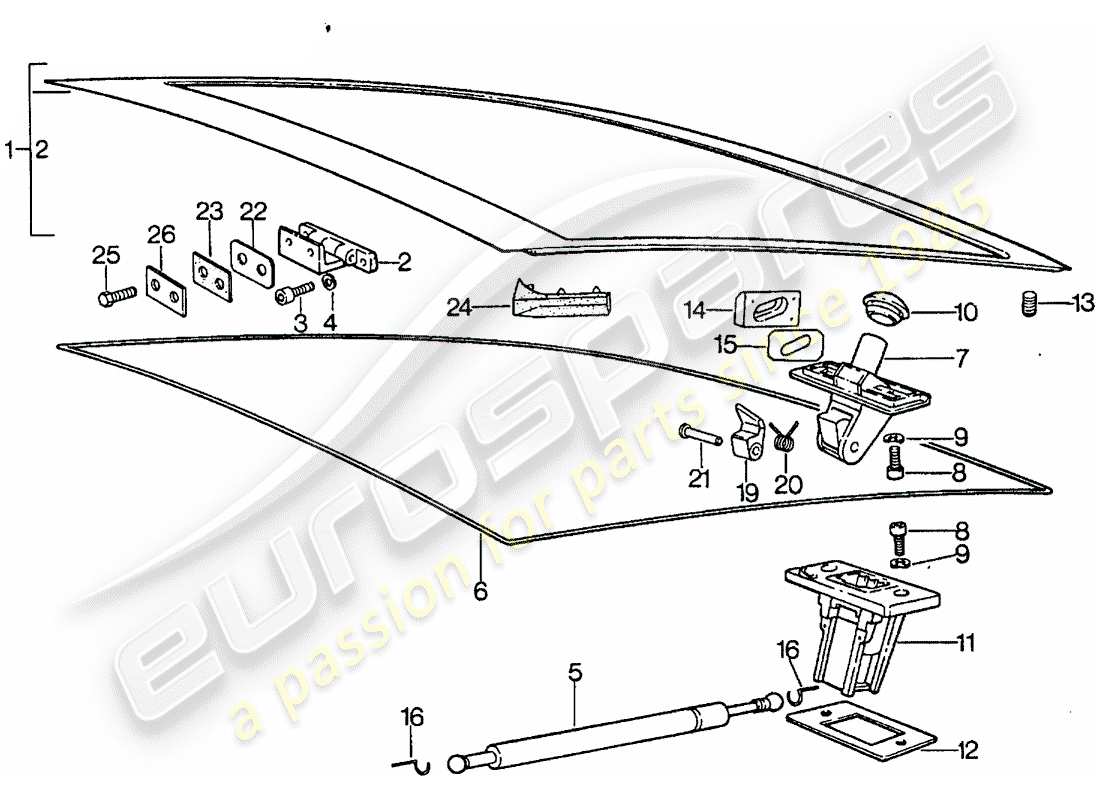 porsche 1981 (928) couverture diagramme de pièce