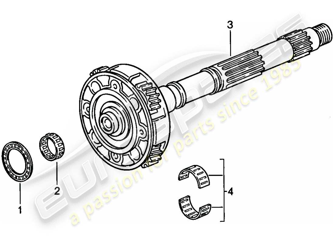 porsche 1983 (928) transmission automatique - porte-pignons planetaires schéma des pièces