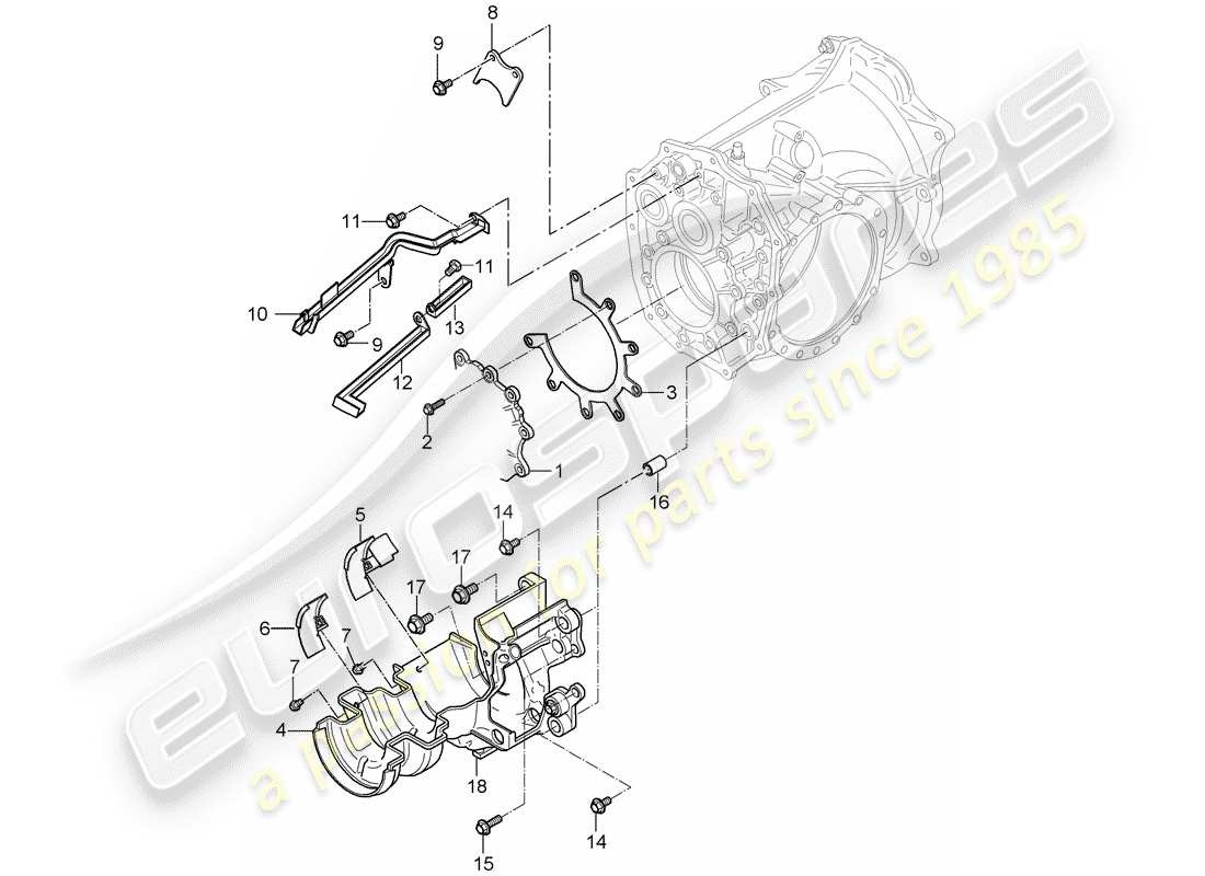 porsche 2005 (997-1) engrenages et arbres schéma des pièces