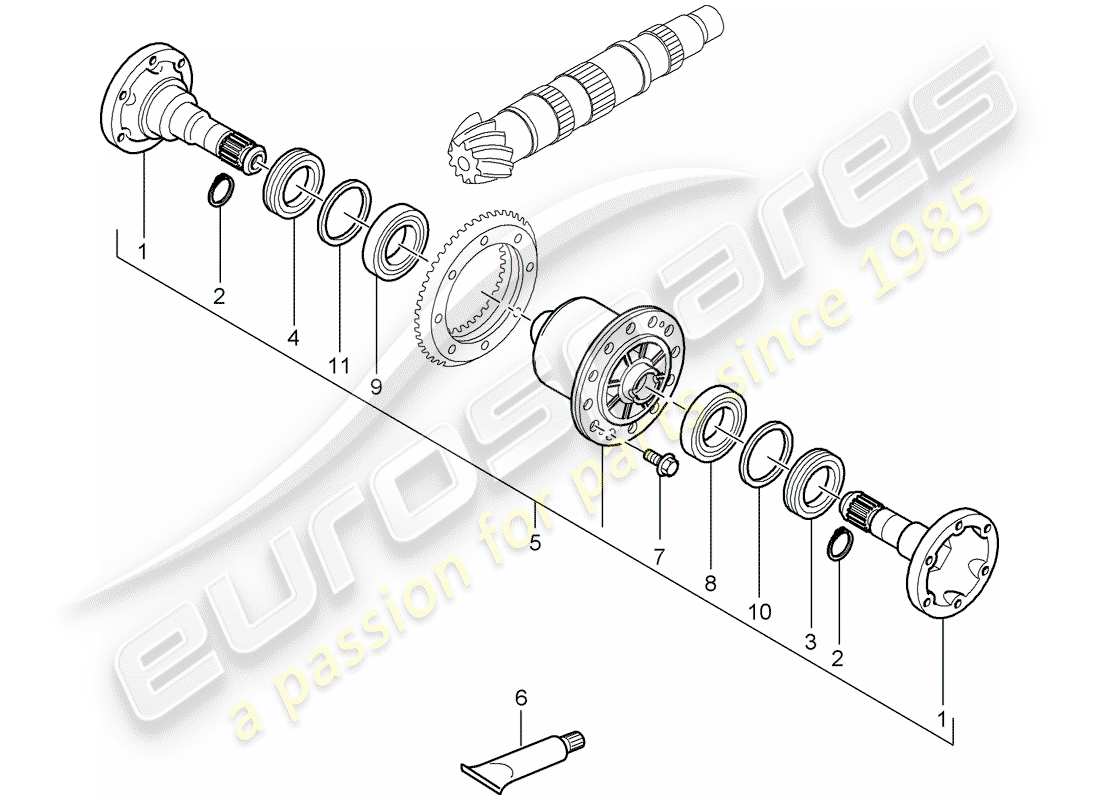 porsche 2005 (997-1) kit de réparation schéma des pièces