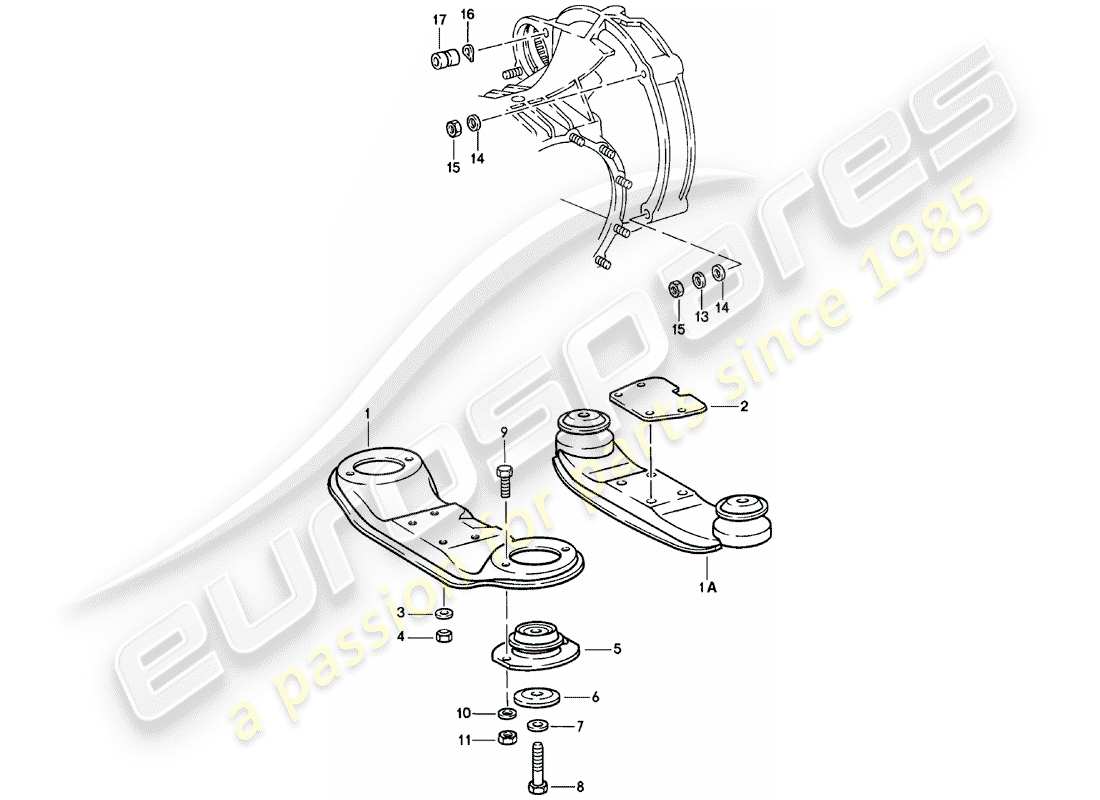 porsche 1981 (911) suspension de transmission schéma des pièces
