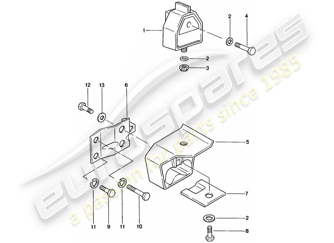 porsche 1979 (924) suspension de transmission schéma des pièces