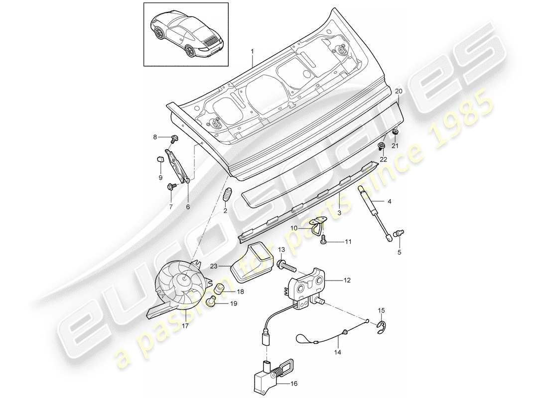 porsche 2010 (997-2) couverture diagramme de pièce