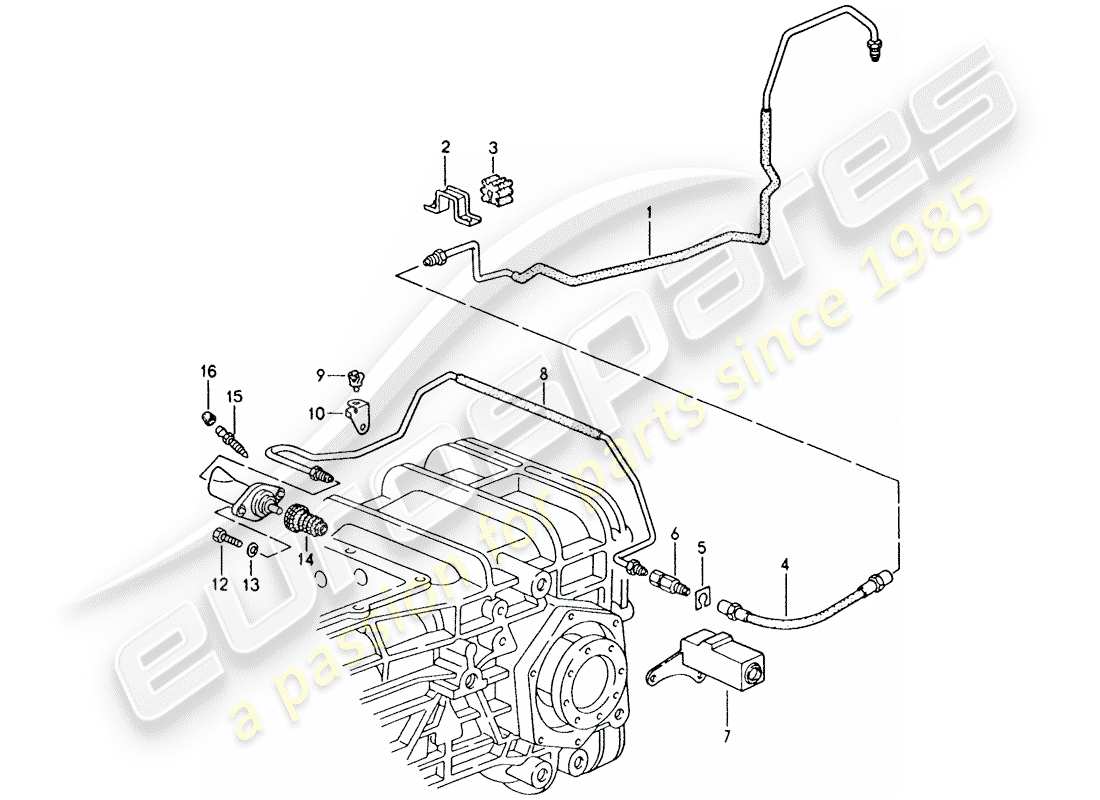 porsche 1995 (928) transmission automatique - commande de verrouillage 2 schéma des pièces