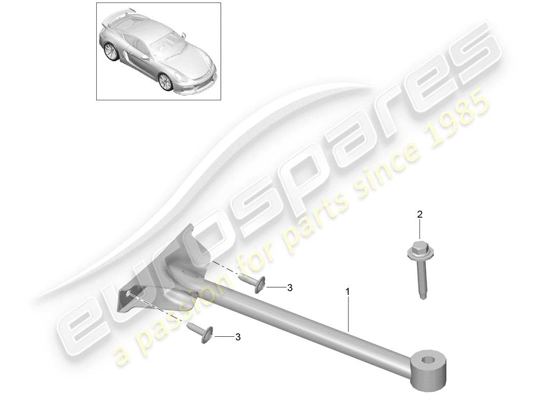 porsche 2016 (981 cayman gt4) schéma des pièces de la jambe de force du dôme