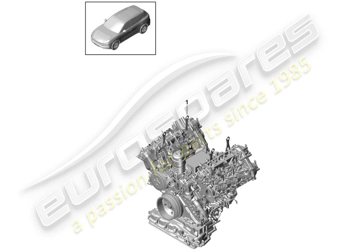 porsche 2019 (cayenne e3 9ya/9yb) diagramme des pièces du bloc long