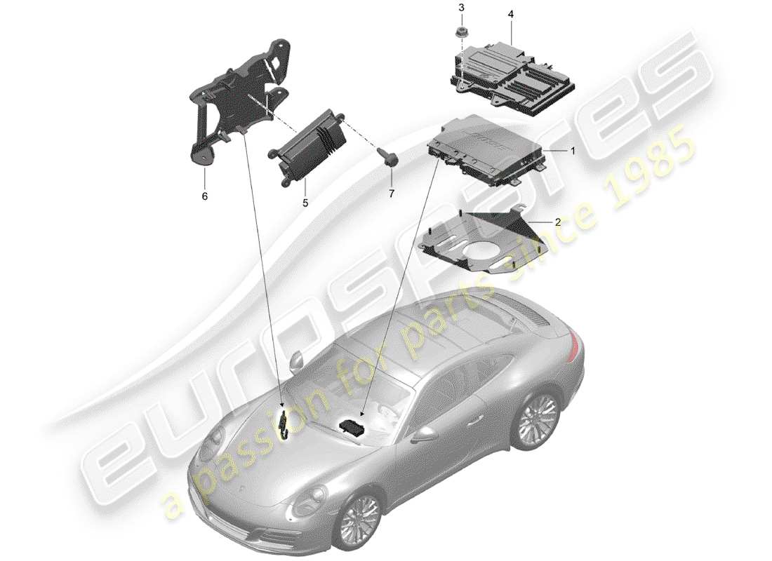 porsche 2017 (991-2) schéma des pièces de l'amplificateur