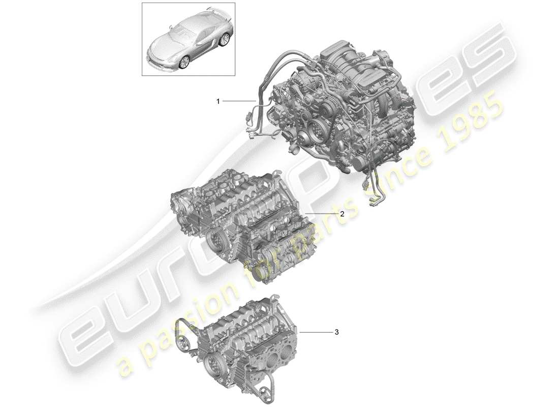 porsche 2016 (981 cayman gt4) moteur de remplacement schéma des pièces