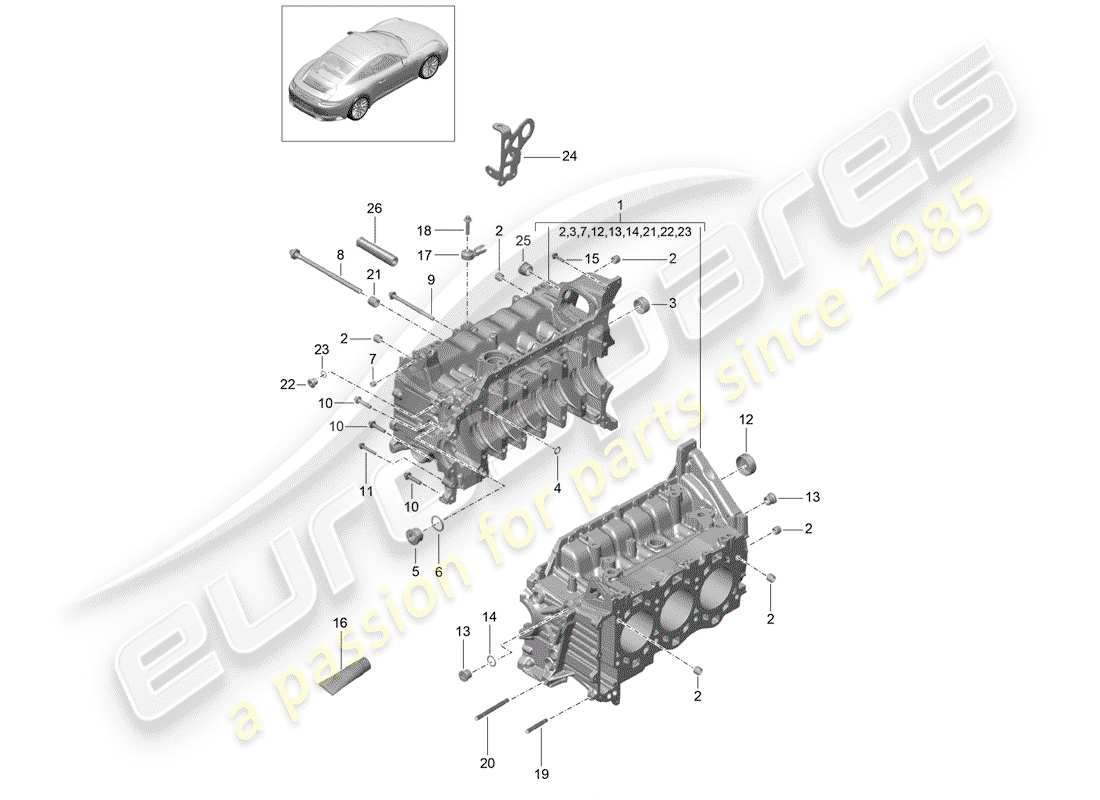 porsche 2017 (991-2) carter schéma des pièces